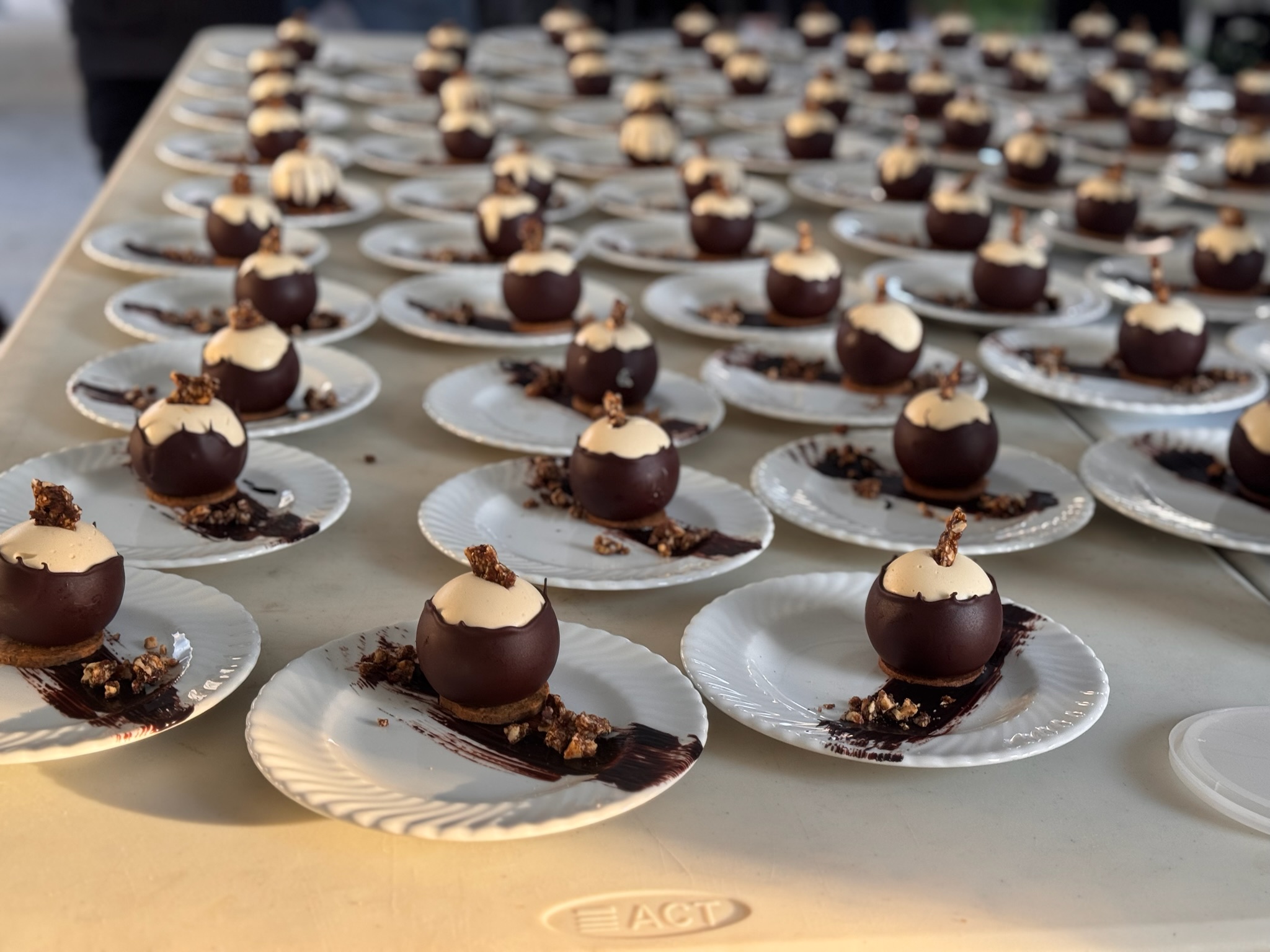Desserts prepared for a PepeNero event